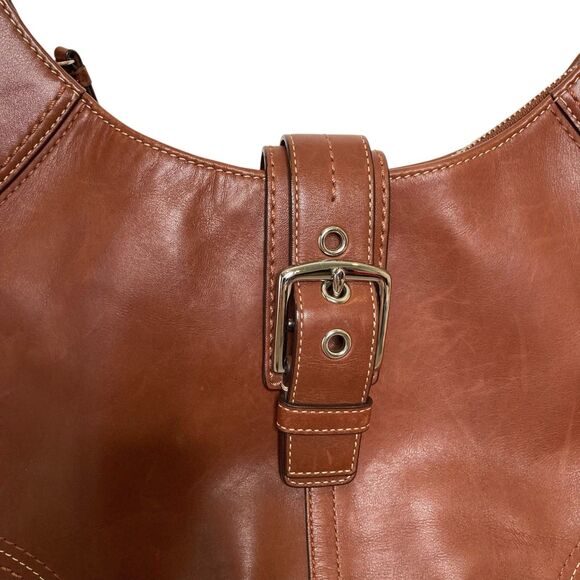 Coach Hamilton VTG Hobo Shoulder Bag British Tan Camel Leather Purse Y2K Vintage - Picture 3 of 15